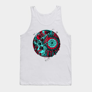 Turqred Skull and Dreamcatcher Circle Tank Top